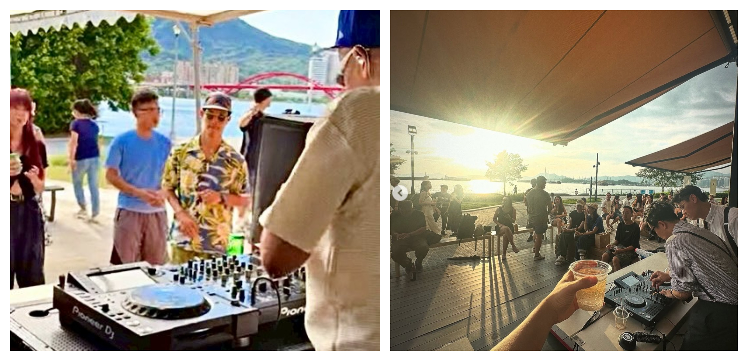 關渡碼頭青山綠水環繞，引進咖啡派對，將設立電音嘻哈雙舞台，提供截然不同的 DJ 打碟派對氛圍。