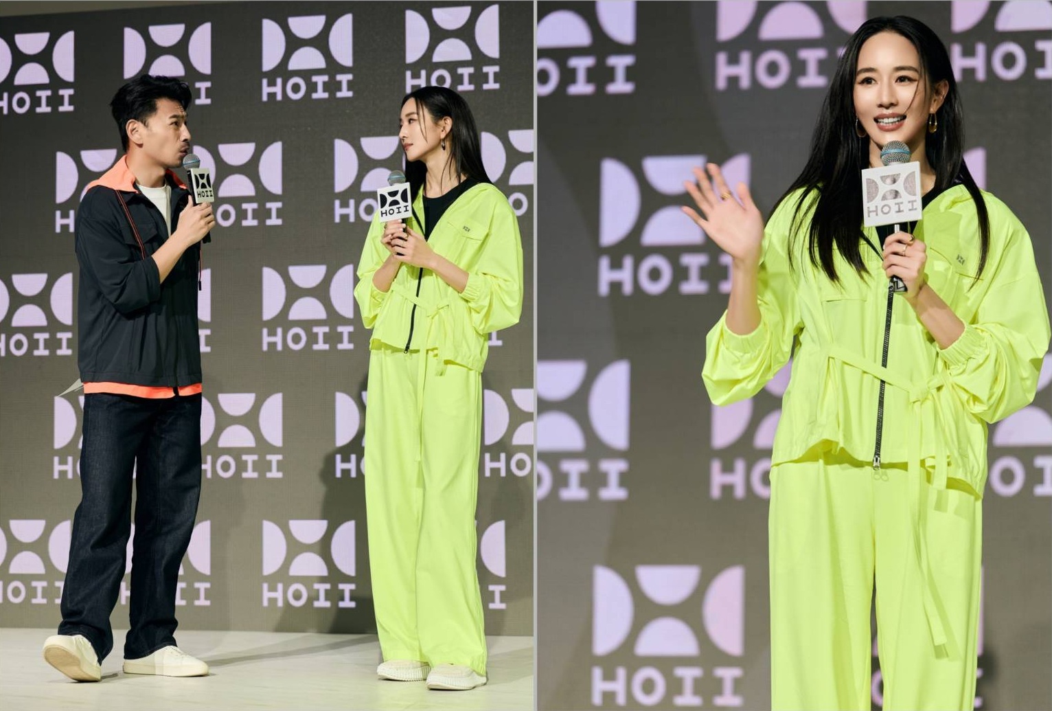 ▲張鈞甯與主持人互動，笑語間展現親切魅力，現場氣氛輕鬆熱烈，為發表會增添溫暖與活力。( 圖 / HOII后益提供 )