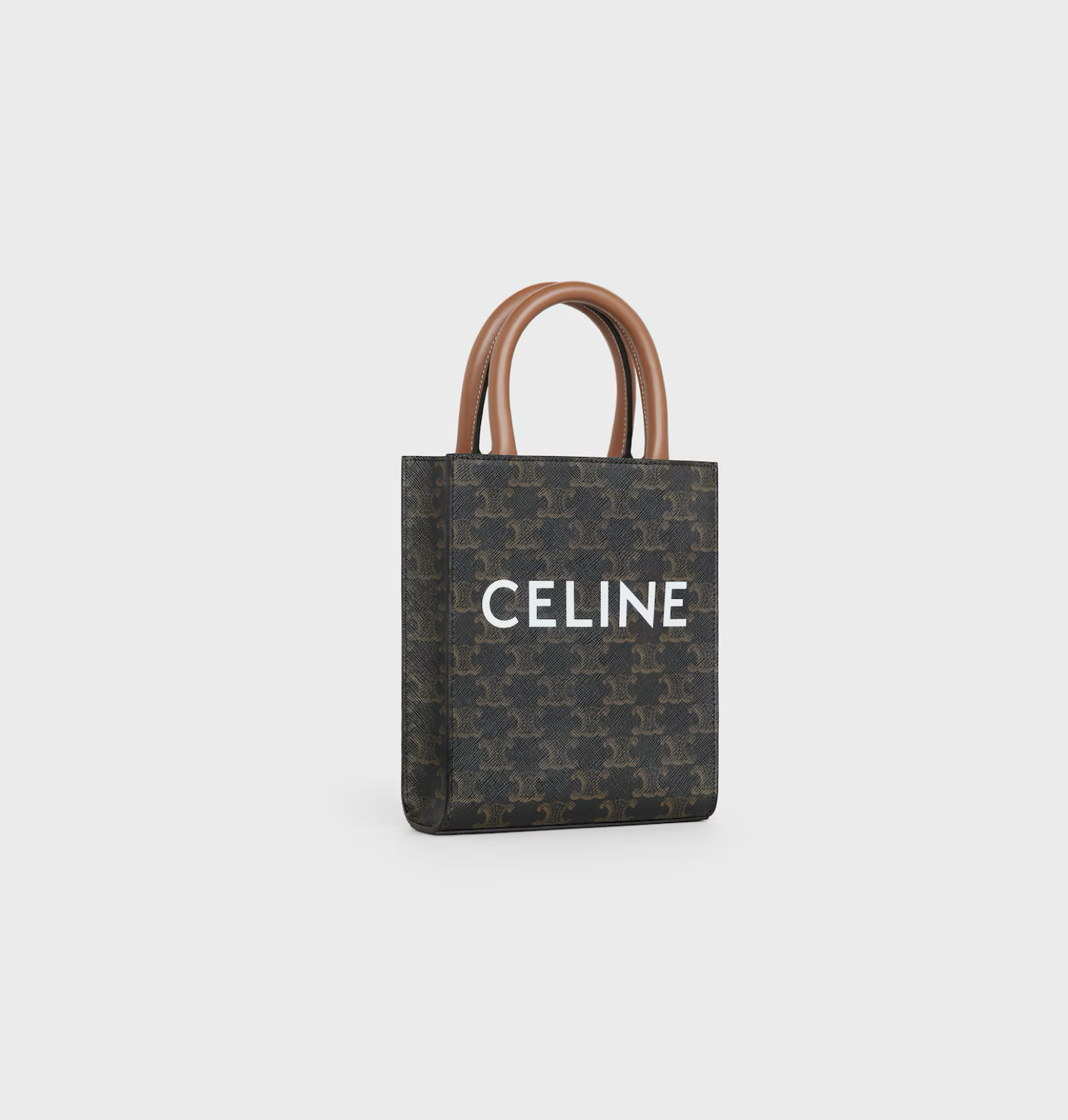 Celine｜標誌印花及牛皮革迷你直式 CABAS 手袋
