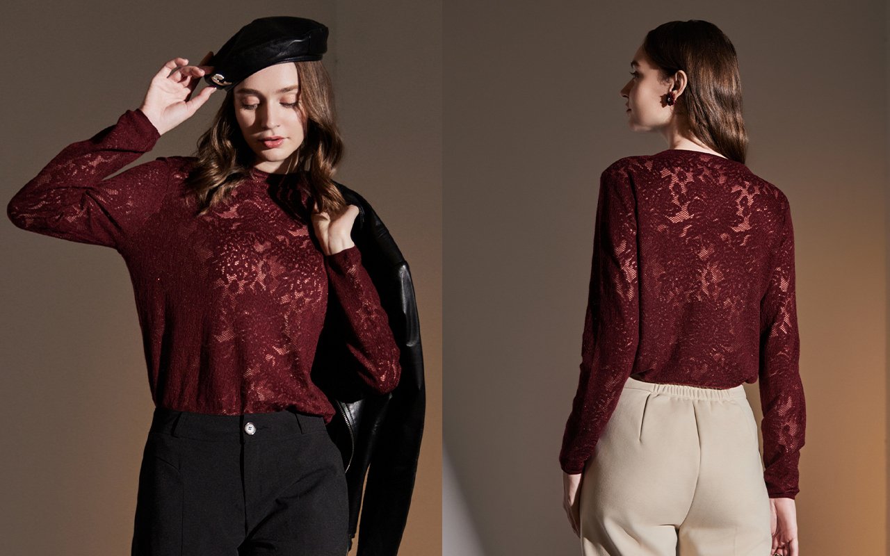 SiOHER DAZZLNG羊毛編織鏤空蕾絲精品上衣，國家級TTRI認證羊毛，材質細緻柔軟親膚，過年