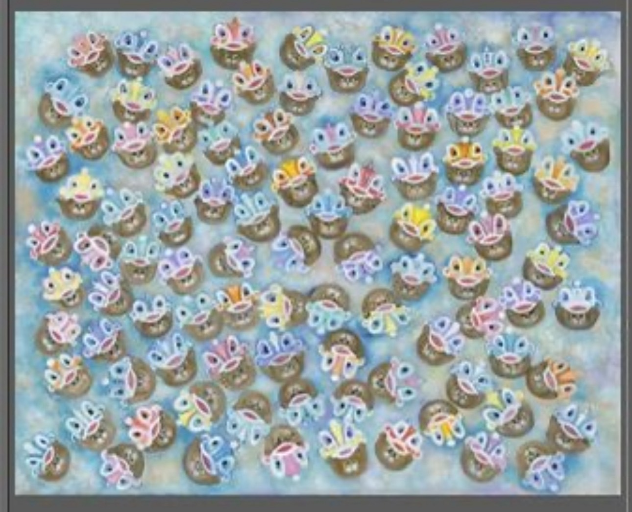 此次赴新加坡展覧創作100%Rare Acrylic on canvas 100F