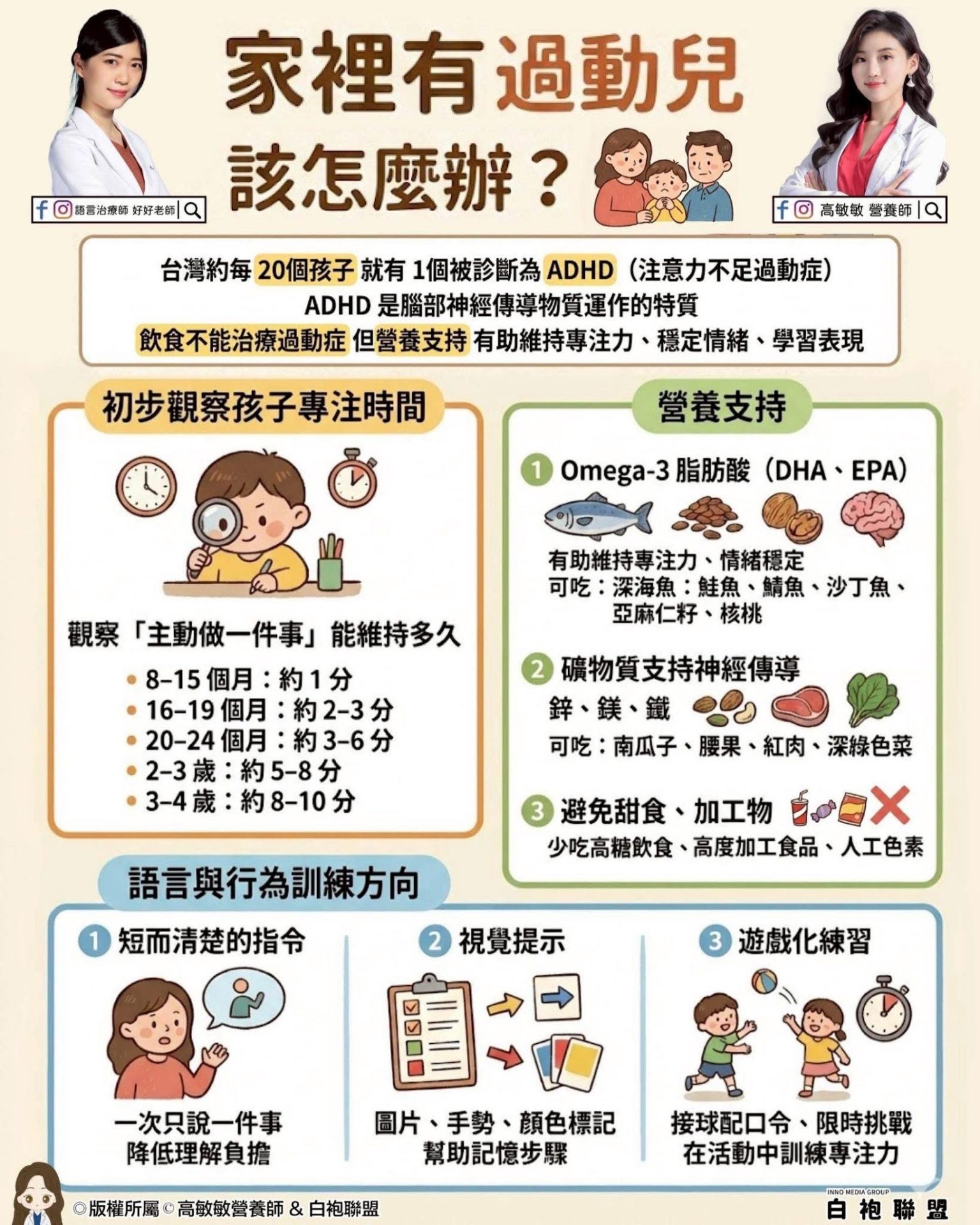 家有過動兒怎麼辦？高敏敏營養師攜手語言治療師：靠營養支持與3招訓練，找回孩子專注力！